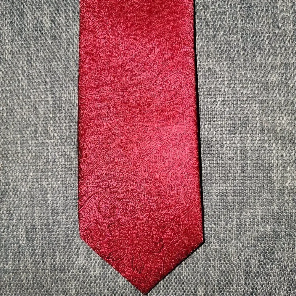 Pierre Cardin Men's Red 100% Polyester Floral print Tie Size OS